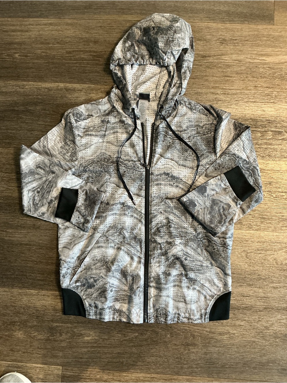 Champion Gray Perforated Windbreaker Jacket